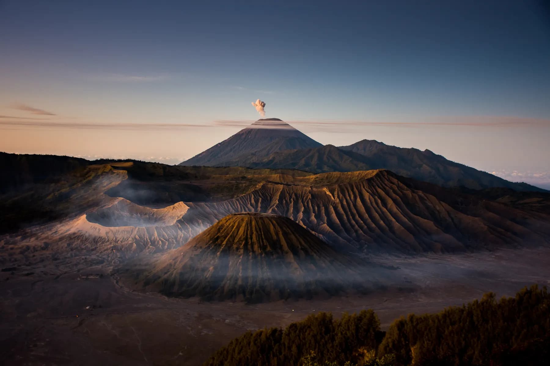 Mount Bromo and Batok at sunrise, East Java