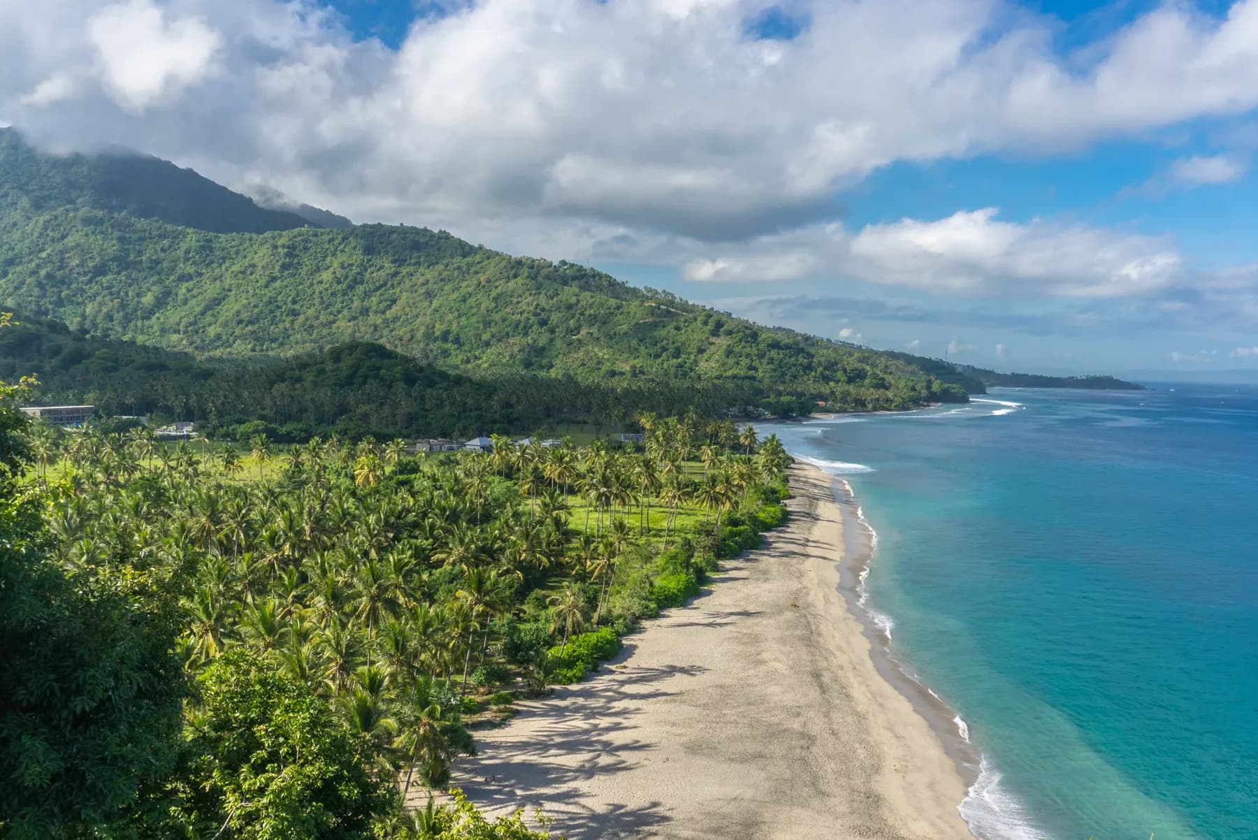 Lombok's south coast from above