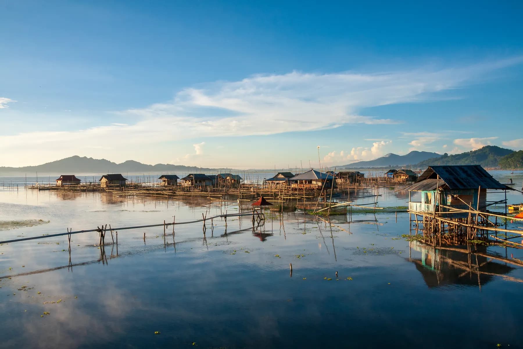 Bajo stilt houses over the sea