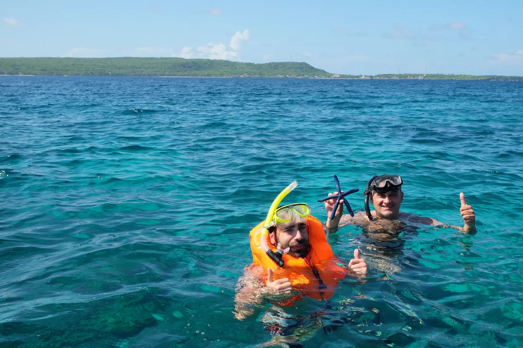 Snorkellers in turquoise water