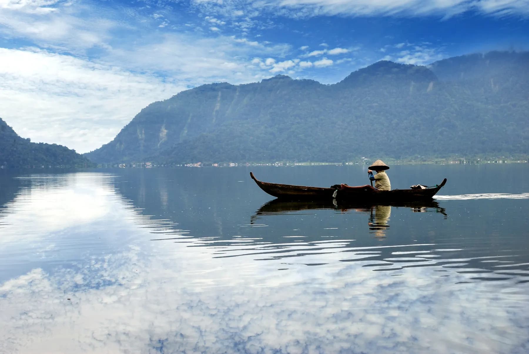 Fishing boat on Lake Toba, North Sumatra