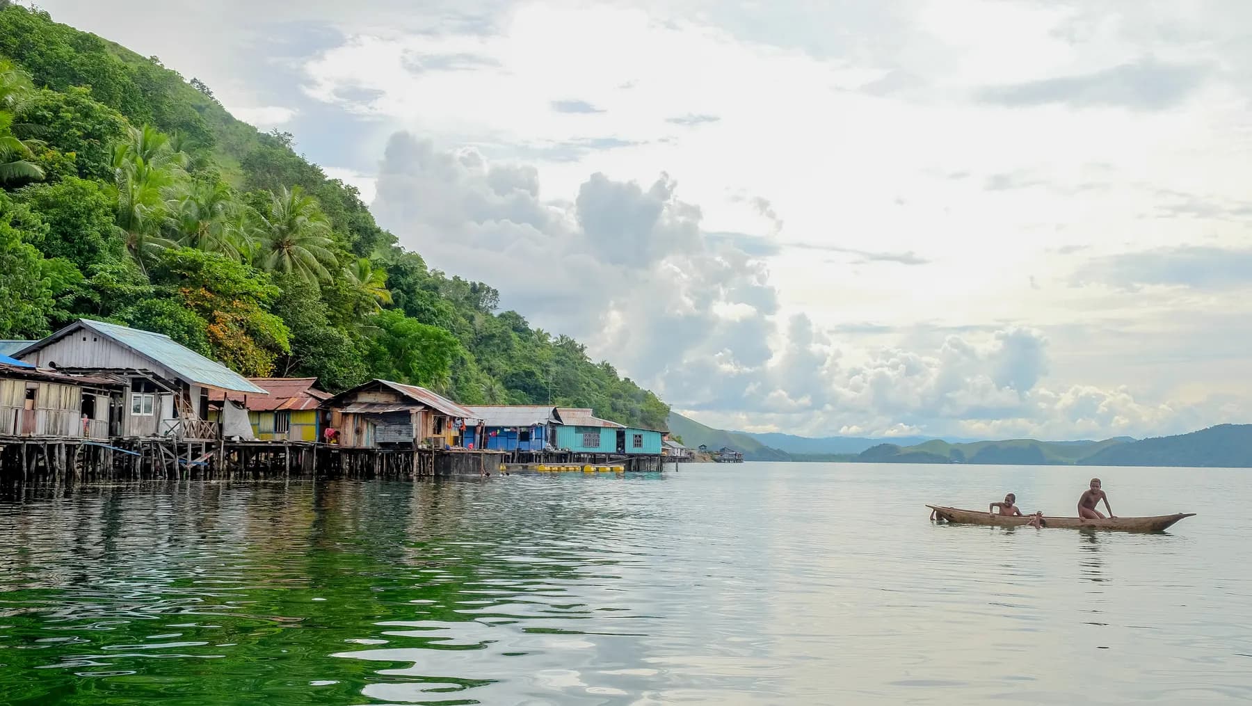 Stilt houses on the water